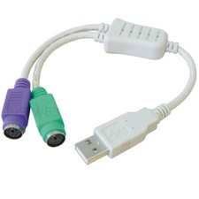 USB A Stecker 2 x PS/2 Buchse Maus Tastatur Konverter Kabel Adapter Adapterkabel