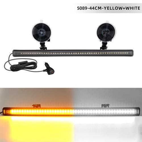 48 LED Emergency Strobe Light Windshield Dash Hazard Flashing Light Amber White - Picture 3 of 11