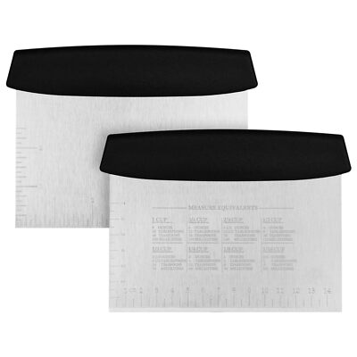 Bench Dough Scraper Cutter - 2PCS 6'' Stainless Steel  Chopper Baking Scraper