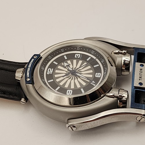 Gv2 by Gevril Herren 3400 Triton Automatik Limited Edition Schwarz Leder Uhr - Bild 8 von 9