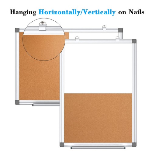 Combination Magnetic White Board & Cork Board, - Picture 5 of 8