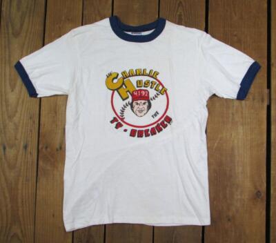 Vintage 1985 Pete Rose Charlie Hustle Baseball Shirt Ty Cobb