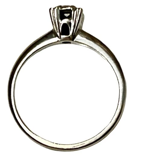 Anel de noivado de ouro branco 14K lembrança tamanho 6,5 solitário diamante 2,12 gramas - Imagem 3 de 4