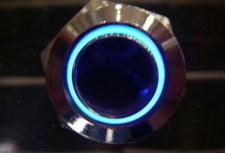 1PCS Stainless SPST ON/Off Blue Led Pilot Locking Push switch 12V,B11ZE n