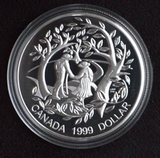 Canada 1999 International Year of Older Persons 1$ Proof  Silver Coin
