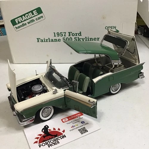 Danbury Mint Green 1957 Ford Fairlane 500 Skyliner Die Cast Retractable 1:24 MIB