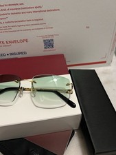 Signature Big C Gold Square /Brown Wires Buffalo Horn Woods Buffs Glasses