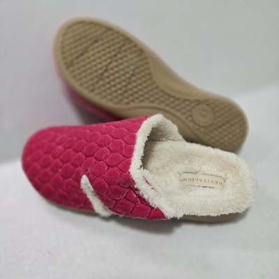 Revitalign Orthotic Washable Velvetemory Foam Slippers- Karla Pink Ruby 12/D New