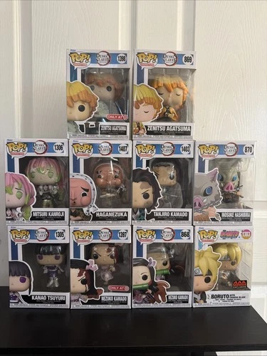 Funko Pop! Vinyl Anime Lot (Set of 10) Demon Slayer & Boruto
