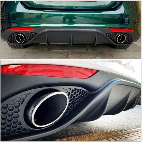 For Alfa Romeo Giulia Sedan 2017-2022 Rear Bumper Diffuser Lip W/Exhaust Tips - Picture 6 of 15