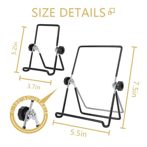 18 Pack Adjustable Easel Stand, 2 size Wire Foldable Book display stand Plate... - Picture 2 of 7