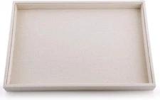 Oirlv linen Jewelry Display Trays Stackable Necklace Bracelet Ring Showcase Disp