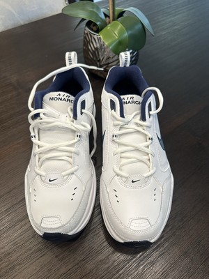 Nike Mens Air Monarch lV Training Shoes 416355 102 White Metallic Blue Size 9.5