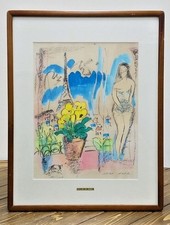 Stampa litografica Ken Mase "Paris Day" colorata a mano 31/100 firmata XX secolo