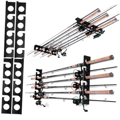  Fishing Pole Rod Racks Wall or Ceiling Mounted black 2 sets hold up 12 rods
