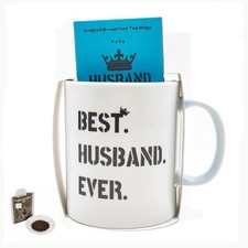 Gifts for Husband Porcelain Coffee Mugs and English Breakfast Tea Husband Gifts