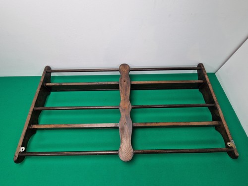 Retro 41" Madera Dura Ercol? Estante de exhibición de pared de madera para placas de mediados de siglo - Imagen 2 de 3