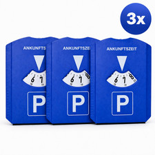 3x Parkscheibe mit Eiskratzer Blau ANKUNFTSZEIT Auto Parkuhr KFZ StVO konform Se