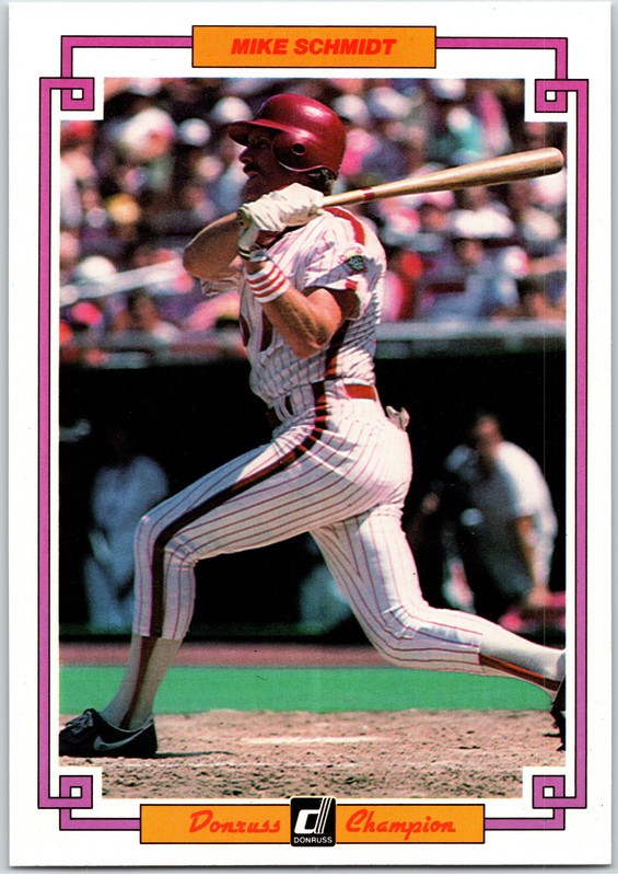 #11 Mike Schmidt, Philadelphia Phillies 1984 Donruss Champions Jumbo base