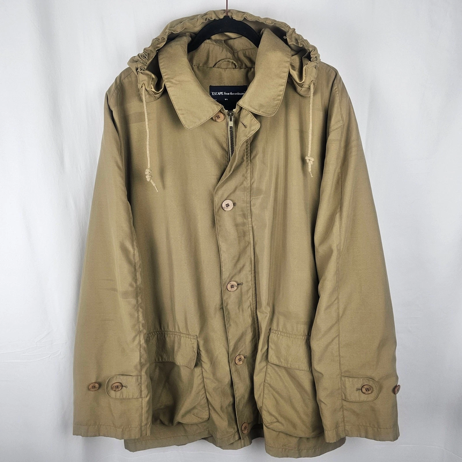 Norm Thompson Mens Hooded Utility Jacket Removable Hood Light Jacket XL - product detail image 1