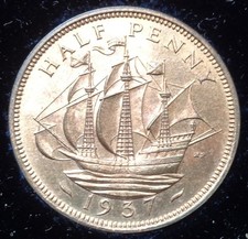 1937 George VI Proof Half Penny