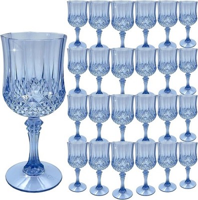 24 Picece Plastic Wine Glasses Plastic Goblets for Wedding Reception Party  Blue | eBay