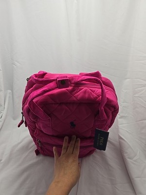 NWT Polo Ralph Lauren Quilted College Pink Padded Laptop Backpack