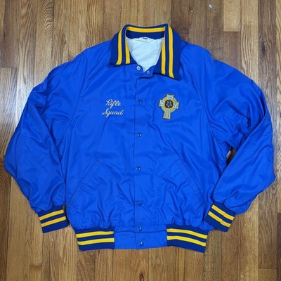 Vintage 80s Don Alleson Athletic Satin Bomber Varsity Jacket Mens L  Lined Blue