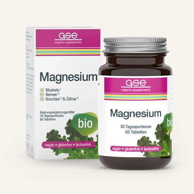 GSE ORGANIC SUPPLEMENTS Magnesium (BIO)*VEGAN*60 Tabletten*Nahrungsergänzung*NEU
