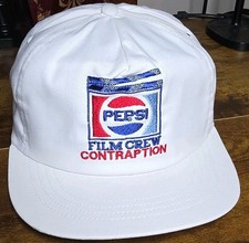Rare chapeau snapback blanc contraption Pepsi Film Crew vintage neuf sans étiquette