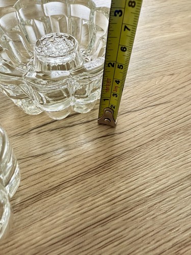 Princess House Heavy Lead Crystal Reversible 3 Way Glass Candle Holder Set of 2 - Picture 7 of 7