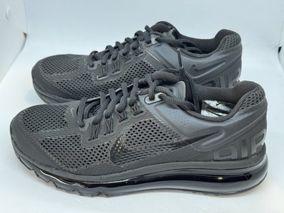 Nike Air Max 2013 GS Triple Black Grade School Shoes Size 6Y New Rare 555426-010