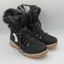 Chooka Women's Belltown Black  Mid Faux Fur Insulated Winter Snow Boots