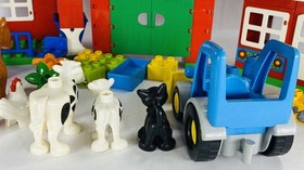 Complete! LEGO Duplo 10525 Big Farm Set Tractor Farmer Cow Calf Horse Cat