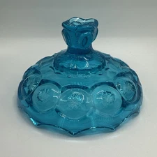 L.E. Smith moon and stars BLUE lid only 6” dia