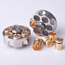 EDC Stainless Steel Revolver Finger Spinner Hand Fidget Pocket Toys Top Bullets