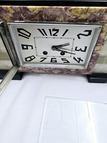 Antico orologio e guarnizioni Japy Freres in marmo onice - Foto 12 di 21
