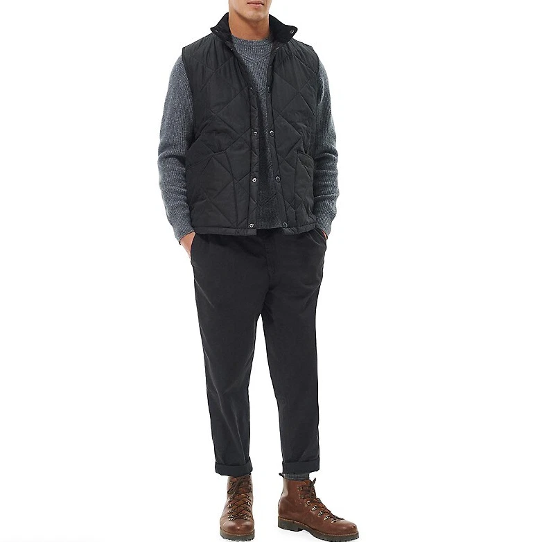 black ~ Barbour Liddesdale Quilted Vest / Gilet MSRP$240 British Luxury