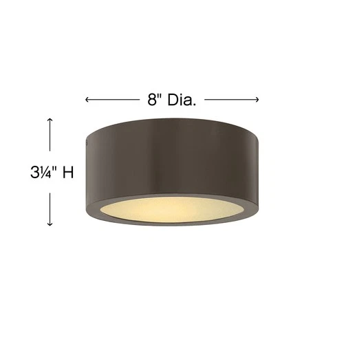 Hinkley Lighting 1665 Luna 8"W Integrated LED Outdoor Flush Mount - Black - Picture 4 of 4