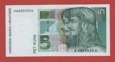 CROATIA  5 KUNA   1993  PICK # 28 UNC.