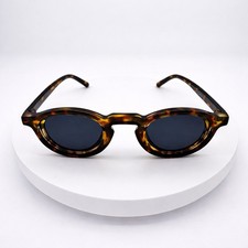 Tortoiseshell Round Sunglasses Dark Lenses Retro Designer Style Fashion Shades