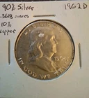 1962 D Denver Franklin Silver Half Dollar - Circulated