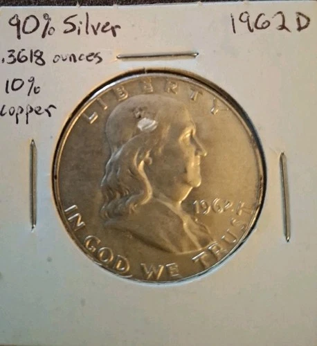 1962 D Denver Franklin Silver Half Dollar - Circulated