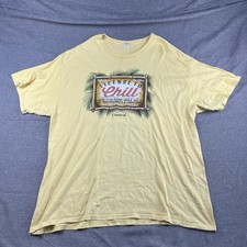 Delta Shirt Mens 2XL Yellow Graphic Print T-Shirt Tee Casual Novelty Beer