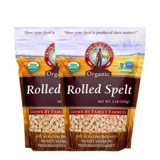 Organic Rolled Spelt | 1 lb | Pack of 2 | Non-GMO | Grain Place Foods