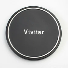 Vivitar - 68mm Black/Silver Metal Push-On - Front Lens Cap