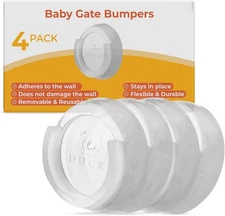 Ducki Clear - 4 Pack Self-Adhesive Baby Gate Wall Savers - Durable & 
