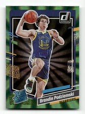 Brandin Podziemski 2023-24 Donruss #249 Green Laser Holo Rookie Golden State RC