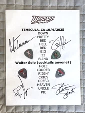 Warrant ** SIGNED** Setlist Temecula, CA **LAMINATED**