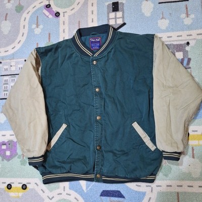 Vintage Pine Peak Blues Bomber Varsity Jacker Green Youth Large/xl